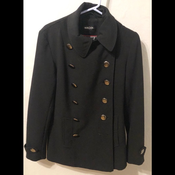 MarCona NWOT Black Peacoat w contrasting liner - Picture 2 of 8